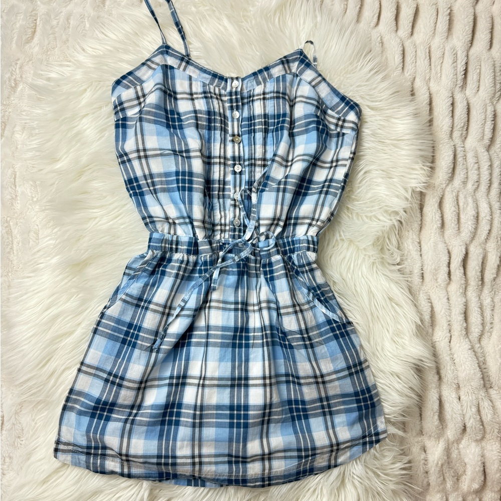 🔺SALE🔺 Aeropostale Blue Plaid Petite Summer Dress Women (Medium) mini dress